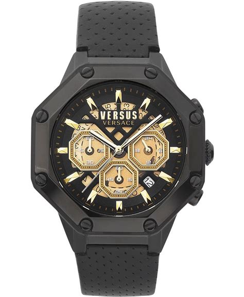 versace versus black strap|versace leather watch.